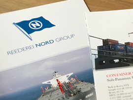 Umsetzung Imagebroschüren für die Reederei Nord Group