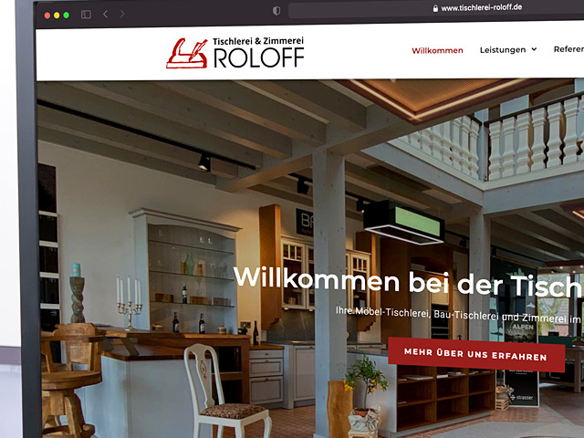 Design Website für Tischlerei und Zimmerei Roloff bei Glückstadt nähe Elmshorn